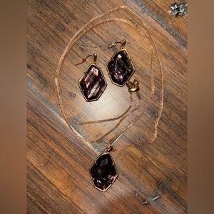 Kendra Scott Rose Gold earring and necklace set